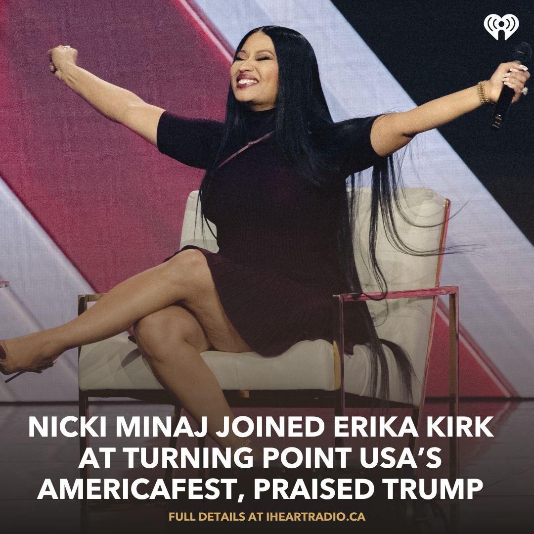 Nicki Minaj made a surprise appearance at Turning Point USA’s AmericaFest convention in Phoenix, AZ on Sunday (December 21), as a guest of Erika Kirk, the widow of the organization's founder and CEO Charlie Kirk. 

The 43-year-old rapper was interviewed on stage by Kirk, and took the opportunity to express her newfound support for President Donald Trump, who she described as “handsome" and "dashing.”