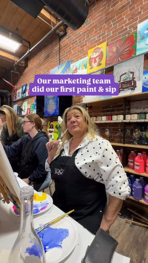 We only had one phone land in a plate of paint so overall it was a success 🎨 #wellnesspetfood #marketingteam
