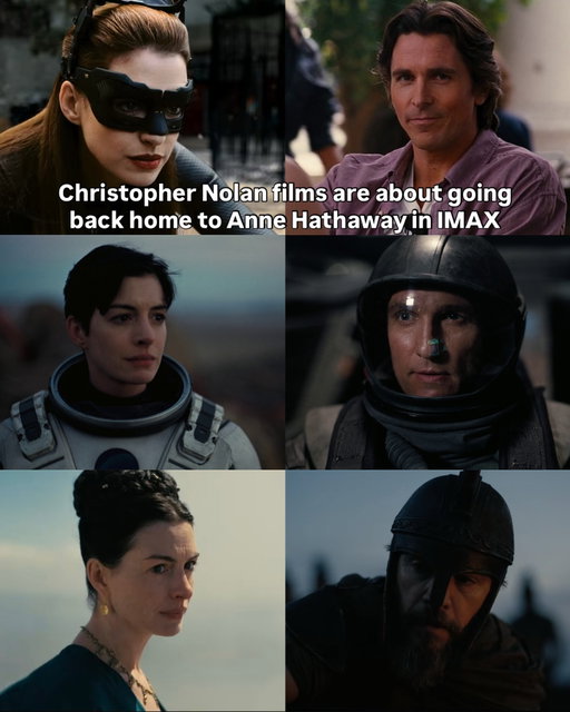 Christopher Nolan’s The Odyssey is historically accurate to his other movie endings where you go back home to Anne Hathaway in IMAX 😂 @blurayangel 

#TheOdyssey #blurayangel #christophernolan #IMAX #annehathaway