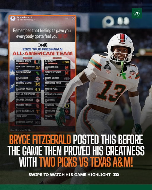Posted it before the game. Proved it after. 🔥
Bryce Fitzgerald made his presence felt with two picks vs A&M — wear the moment and support the grind.