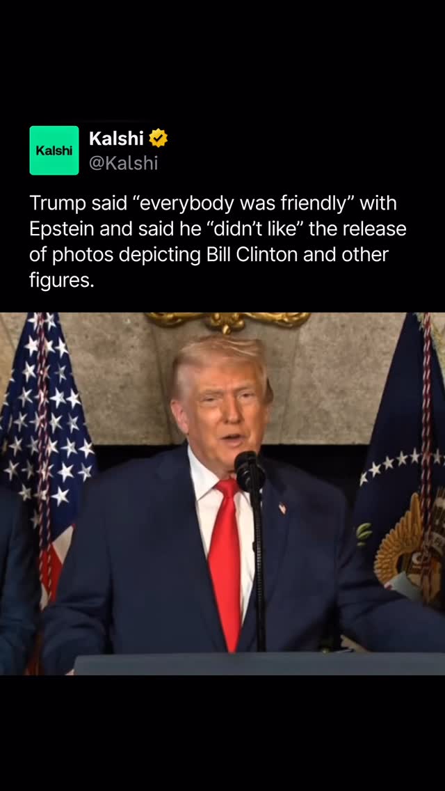 Trump said that “everybody was friendly” with Jeffrey Epstein and criticized the release of photos showing Epstein with Bill Clinton and other public figures, saying he did not like how the images were being highlighted. 

His comments came after the Justice Department released a limited batch of Epstein-related records, a move that has renewed calls from multiple sides for fuller disclosure and transparency.