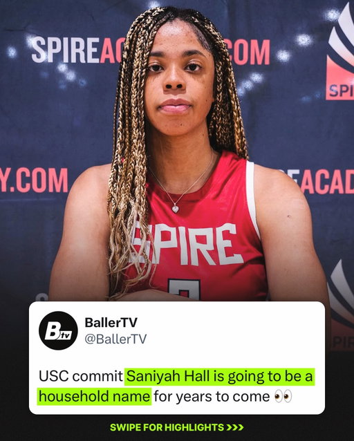 The No. 1 player in the country, Saniyah Hall, went off at the @shegotgameclassic 😳 @saniyahhall_ @spire_wbb