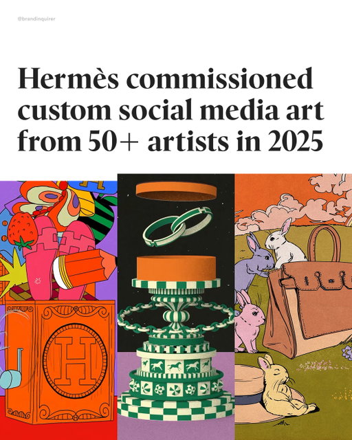A brand that values craftsmanship?

@hermes approaches social media the same way it approaches craft, slowly, intentionally, and with purpose.

Instead of chasing trends or pushing products, the French luxury house uses its platforms as a space to celebrate making.

In 2025 alone, Hermès collaborated with over 50 artists, musicians, and makers to create original content for its social channels.

Under the theme “Drawn to Craft,” the brand shares illustrations, stop-motion, sculpture, and sound-led pieces that all point back to one idea: everything begins with drawing, curiosity, and the act of making.

Each post becomes part of a larger narrative, reinforcing Hermès’ belief that craftsmanship isn’t static, it’s a living practice.

In a world dominated by trends, ephemeral content, and AI-generated visuals, Hermès shows what it looks like when a brand truly understands its history, purpose, and value in the modern era.

Artists in order of appearance: @angelakirkwood @anchoponcho @aroke.1 @federico_picci @kokooma_ @stefanocolferai @geoffroy_de_crecy @mr.boonstra @paulplow @henricampea

#branding #graphicdesign #creativedirection #brandstrategy #designinspiration #animation #graphicdesigner #illustration #marketing #hermes