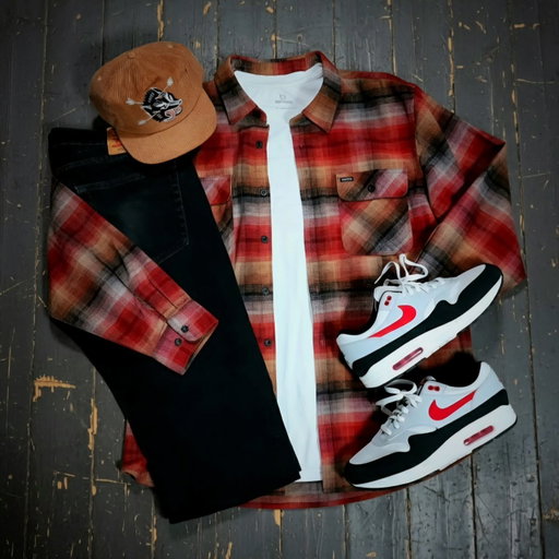 Tuesday fit!

Headwear: #stuntin 
Shirt & Tee: #brixton 
Bottom: #levis
Kicks: #nike #airmax1
