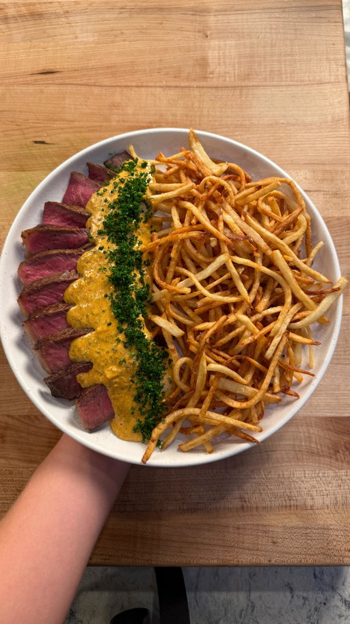 Steak Frites with Cowboy Butter! 

Recipe on my YouTube video on this!