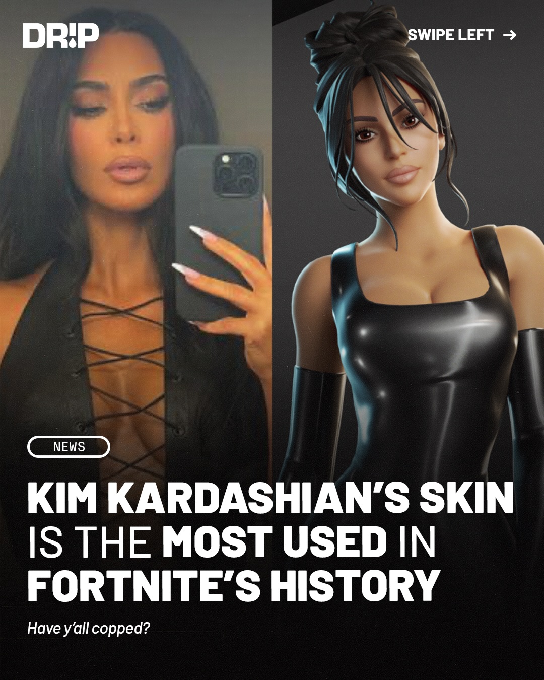 Kim Kardashian’s Fortnite skin just became the most used skin in the game’s history ‼️

Which of y’all are using her skin in game ⁉️