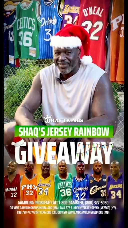 SANTA SHAQ IS IN THE BUILDING 🎄🔥
I’m giving away a rainbow of signed Shaq jerseys this holiday season! Want a shot at a jersey?

Enter now:
1. Follow @draftkings_sportsbook
2. Drop a comment below
#DKPartner