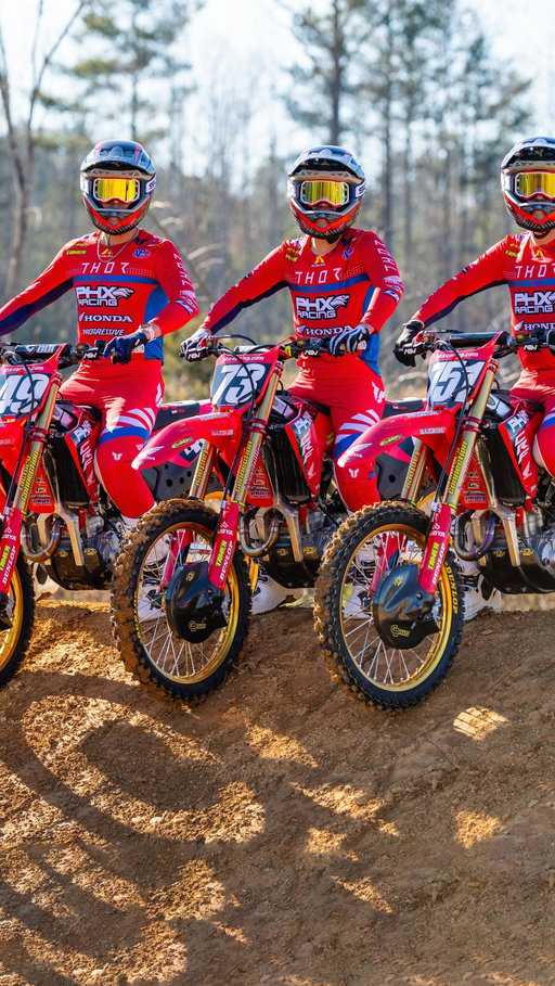 💥 Introducing Phoenix Racing Honda’s 2026 SMX lineup. 😤

David Eller - Team Owner, Phoenix Racing Honda:
“While the past two years delivered some of the biggest highlights our Supercross and Pro Motocross program has seen, I’m even more excited about what we’ve put
together for 2026. We’ve learned a lot over the last few seasons, and we’re applying those lessons to give these three riders our absolute best—while also trimming distractions and sharpening our focus.”

“As for the riders themselves, we’ve been with Cullin since before his professional career even began, and he’s been a great example of what this team can do with young talent. The commitment we’ve made together culminated in his first professional podium last season, and we truly believe he hasn’t reached his ceiling yet. There’s more to come.”

“With Cullin setting the example, we want to replicate that same growth with Gavin and Evan—two riders who believe in our program as much as we believe in them. I honestly feel that 2026 will be the year for riders who may have been overlooked or doubted, and I’m proud to support them under the Phoenix Racing banner.”