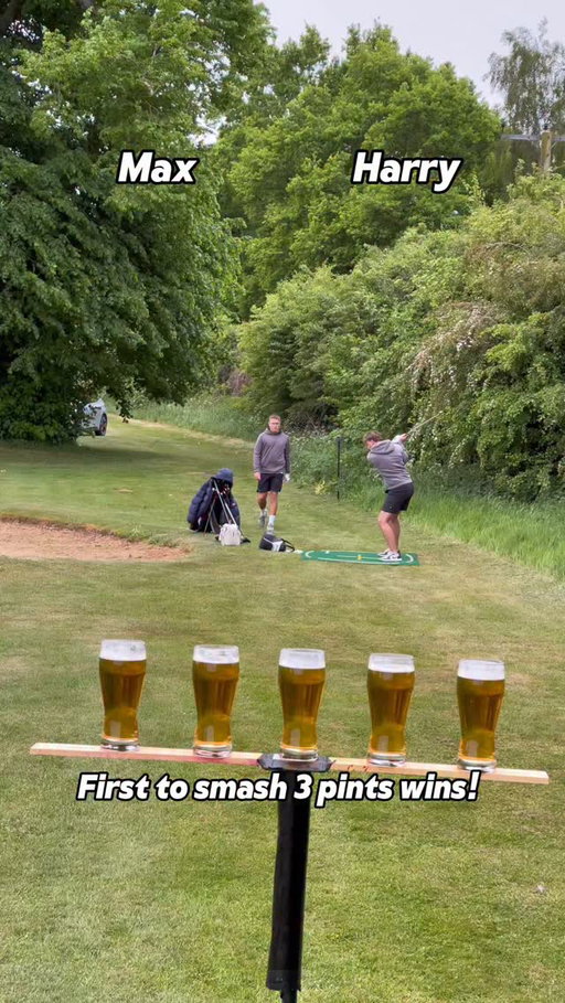 First to smash 3 pints wins! #golf