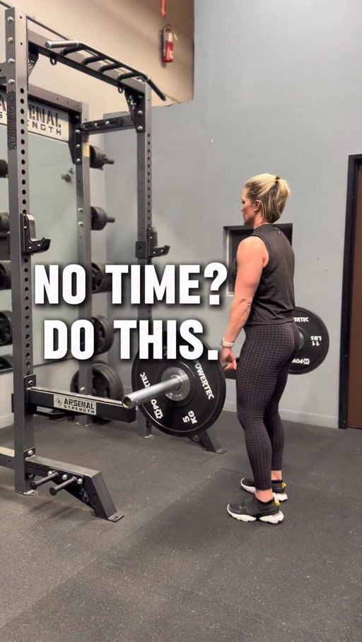 Short on time this week? Hit your entire body in 20 Minutes. 
Do 7 reps of each move back-to-back without setting the bar down. Rest 1 minute. Repeat 5 rounds.

✅ Deadlift ✅ Hang Clean ✅ Front Squat ✅ Push Press ✅ Bent-over Row

💪Choose a weight you can push press for 8-10 reps- that’s your weight for the whole complex.

Let me know how it goes!

My 60 Day Build and Burn Challenge registration just opened.  Comment 60DAY and I’ll send you the link to train with me starting January 5!