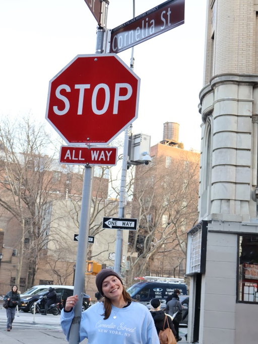 “but imagine a picture on the Cornelia Street sign wearing my Cornelia Street sweater playing the Cornelia Street song!”