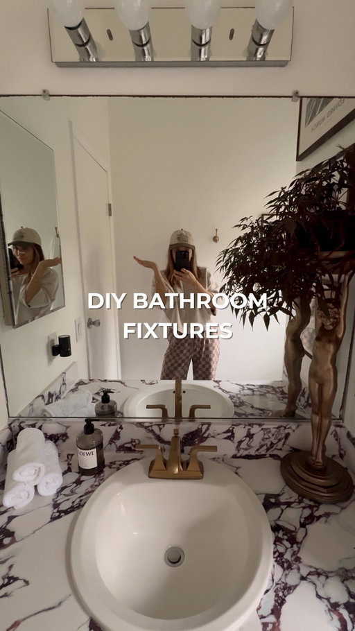 Let’s make this bathroom look BETTER! ✨

Comment “SHOP” and I’ll send you the 🔗 to everything I used for the wall repair!

You guys said chrome wasn’t the vibe (even though chrome is making a comeback!!) but I went with the gold/antique brass vibes anyways….what do you think!?

I love testing out colors in the bathroom makeover before I fully commit to a full renovation! So far I’m loving the look of this DIY bathroom and these simple home improvements for it! #BathroomMakeover #HomeRenovation #Bathroomimspo #Homereno