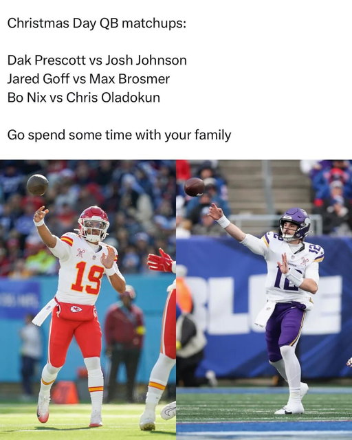 3 NFL Games are slated tomorrow. Unfortunately they’re all terrible 💀 

Happy holidays to all! 

Get the best odds for all football markets tomorrow on @playprophetx and use code NFLMEMES during registration to get up to $100 in bonus funds