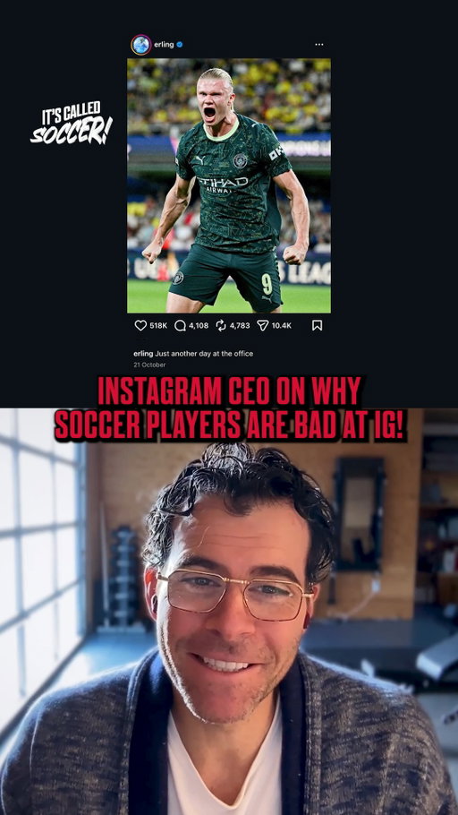 "Soccer players aren't great at it" 📲

Instagram CEO, Adam Mosseri, reveals the secret to being good at Instagram 👀
