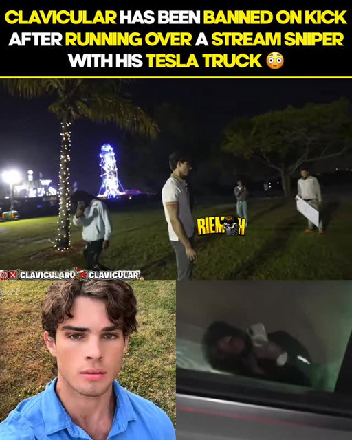 Clavicular was banned on KICK after crashing a Tesla Cybertruck attempting to RUN OVER a stream-sniper who was stalking him 😳