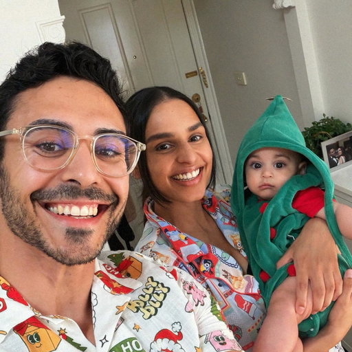 Merry Christmas from our little family to yours ❤️ last slide is my fav 🥹😭❤️ shout out to aunty @abi.wuuu for Ahmeus’s outfit 🎄🎄🎄🎄#xmas
