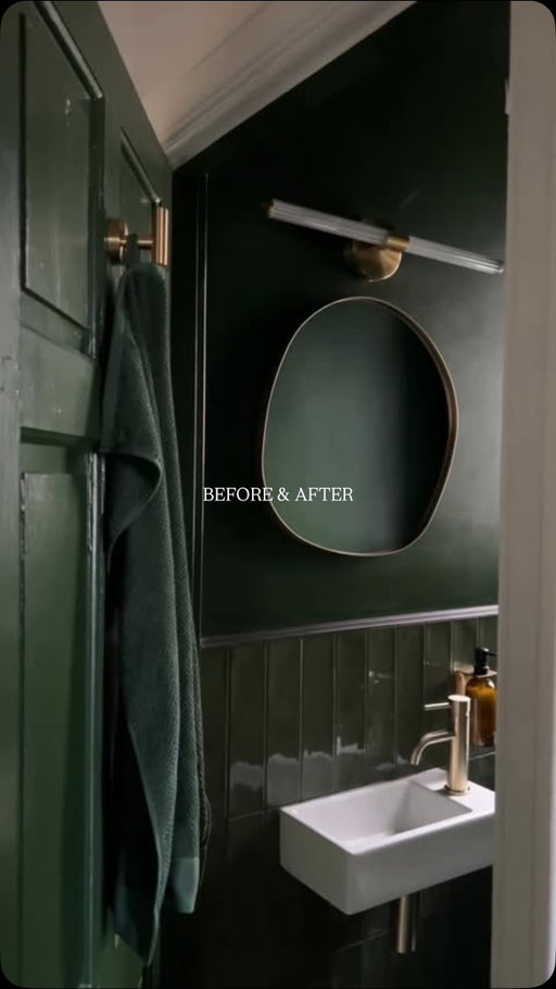 If you’re renovating a small space, don’t play it safe.
Bold finishes, colour drenching, elevated details, and a little drama go a long way. Let this be your sign! ✨

#interiordesign #smallspacedesign #toiletrenovation #homedecor #greenbathroom