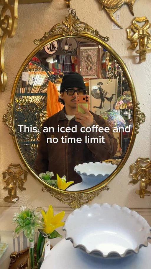 Thrift and sip my type of date 
#aesthetic #fyp #dopamine #maximalist #thrift