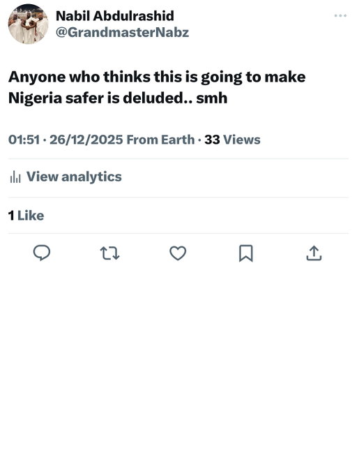 1. How you bombing when they don’t even have a base? 2. If you care about Christian’s so much why ignore the ones in a certain Middle Eastern country being killed by American issue weapons 3 of the Afghan invasion was to stop the Taliban and now Afghanistan is ruled by them, you bombed Syria to stop Isis and now Syria is ruled by them… oh never mind man. I’m tired #prayfornigeria