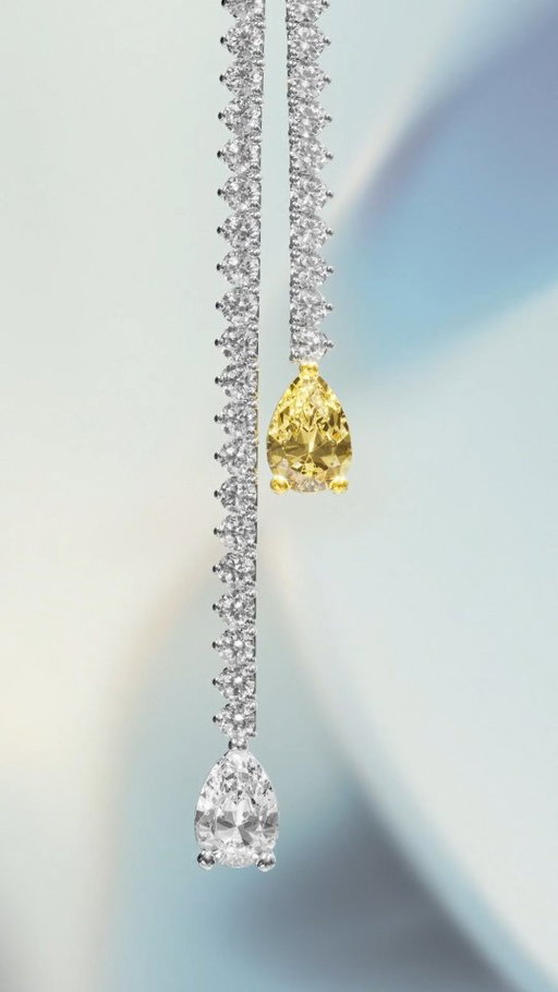 In this dazzling lariat, 7.95 carats of brilliant-cut diamonds stream from now to a radiant future, culminating in two enchanting pear-cut diamonds, one white, one yellow. #HumbertownJewellers #Toronto #luxury