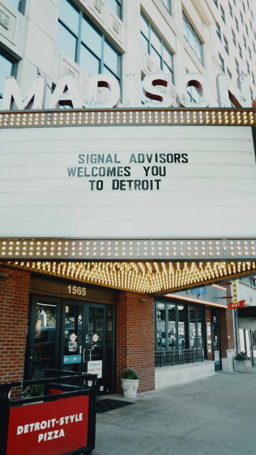Built in Downtown Detroit. Inspired by its grit. Driven by its optimism.
Welcome to Signal HQ — where big ideas go to work.
