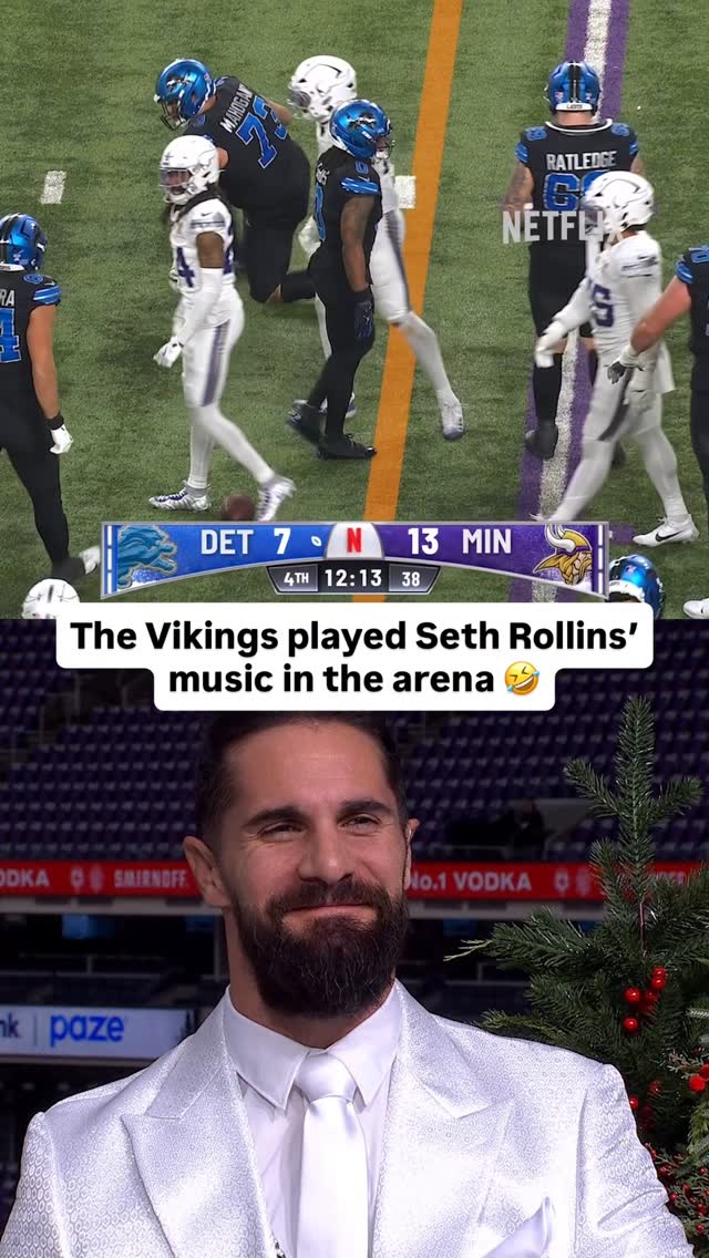 The Minnesota Vikings really played WWE Superstar Seth Rollins’ music in the arena during NFL Christmas Gameday 🤣 #NFLonNetflix

#nfl #wwe #sethrollins #minnesotavikings