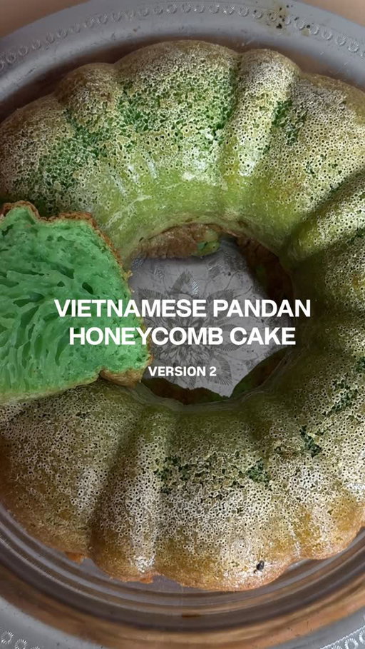 UPDATED VIETNAMESE PANDAN HONEYCOMB CAKE

2 cups tapioca starch
1/4 cup rice flour
1 tbsp baking powder
1.5 cups sugar
1 tsp salt
7 large eggs
1 can (400 ml) coconut milk
1 tsp pandan extract (or more depending how green you want it)
Butter to coat pan

#baking #vietnamesefood #pandan #dessert #holiday