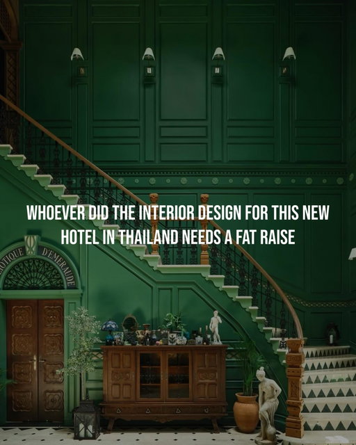 This is @maisonmystique_hotel in Thailand & they found the perfect green for the interior of their hotel🥹