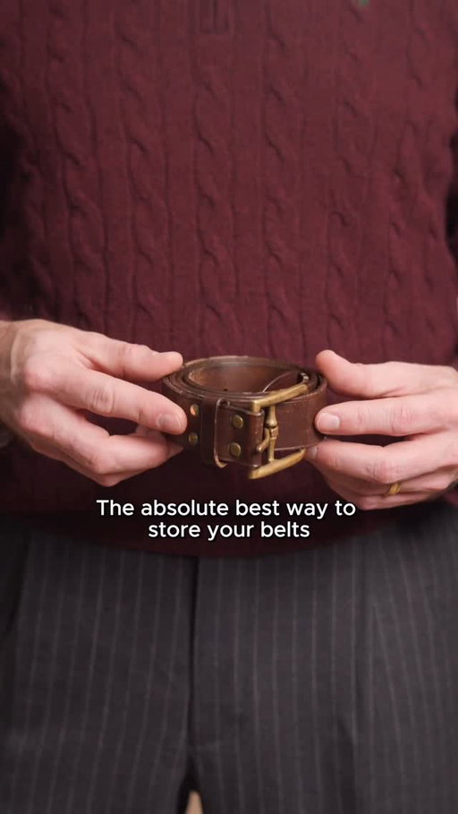 What is the best way to store your belts efficiently? Some say to hang them from a hanger, which isn’t my favorite method because it takes up a lot of space. Others advocate for simply rolling them up but the problem with that is, well, they don’t actually stay rolled up. I have found the most brilliant and efficient solution for storing belts and today I’m sharing that technique.