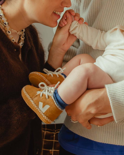 VEJA baby sneakers are made for little feet, soft fur-lined interior to keep tiny toes warm and cosy