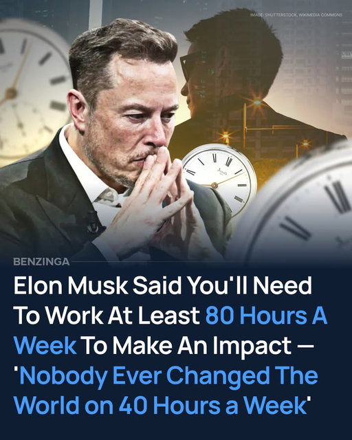 If you're clocking out at 5 p.m. and wondering why you haven't changed the world yet, Elon Musk has an answer: you're not working enough hours.
ㅤ
"There are way easier places to work, but nobody ever changed the world on 40 hours a week," Musk wrote on X in 2018.
ㅤ
When asked what the magic number is, he didn't hesitate. "Varies per person, but about 80 sustained, peaking above 100 at times. Pain level increases exponentially above 80."
ㅤ
For Musk, grueling work hours aren't just a recommendation—they're a way of life. Known for pulling all-nighters on Tesla's factory floor and reportedly sleeping in his office at X's headquarters, Musk has long preached the idea that innovation requires sacrifice.