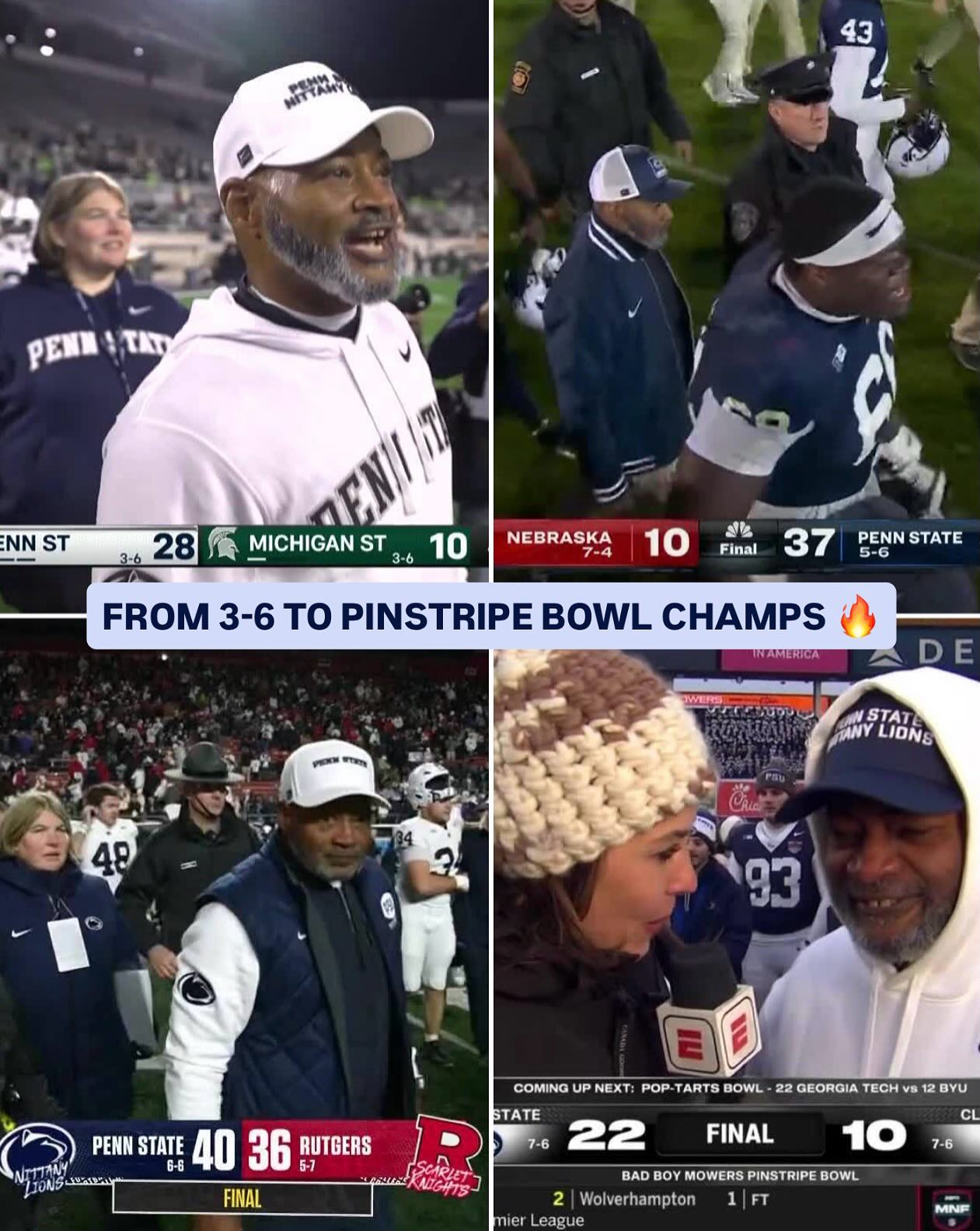 One last round of applause for the job Terry Smith did turning the Penn State season around 👏