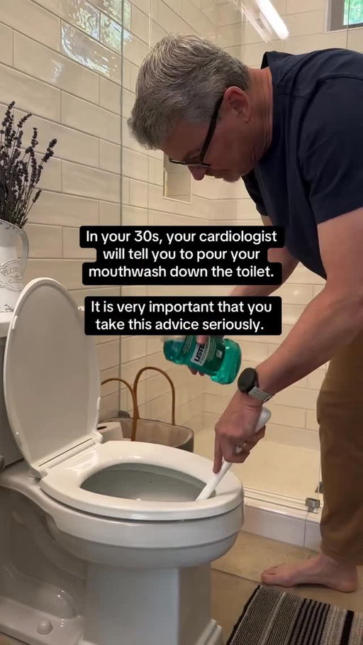I’m a dentist and I would NEVER use mouthwash twice a day. 

Here’s what a 3-year study found: 

49% higher diabetes risk
Nearly DOUBLE the risk of high blood pressure

The reason is mouthwash kills the bacteria on your tongue that produce 50% of your body’s nitric oxide—the molecule that keeps blood vessels flexible. No bacteria = no nitric oxide = your blood pressure skyrockets.

If we neglect the mouth - it harms not only the heart but the rest of the body too… 

👉Comment “HEARTSAVER” for my blog post on how skipping mouthwash can save your heart. -Dr. B