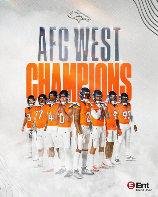 AFC WEST CHAMPS.

Goal No. 1 ✅

And we’re still climbing.