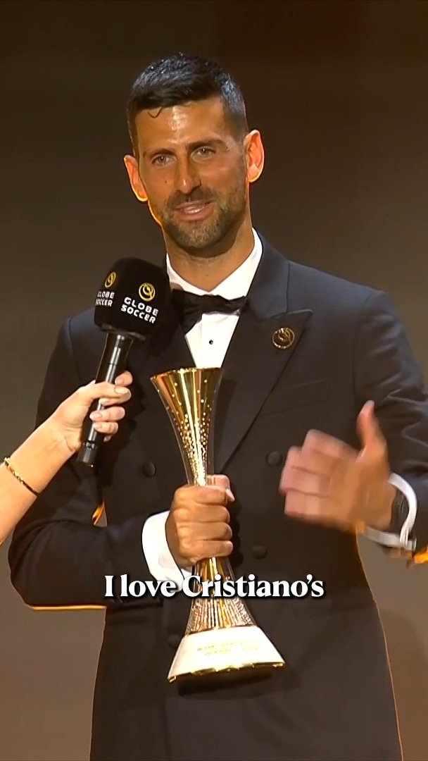 From one great to another 🐐🤝

Novak Djokovic praises Cristiano Ronaldo’s mindset in pursuit of 1,000 career goals, while the tennis legend draws inspiration for a 25th Grand Slam as he receives his Globe Sports Award 🎾