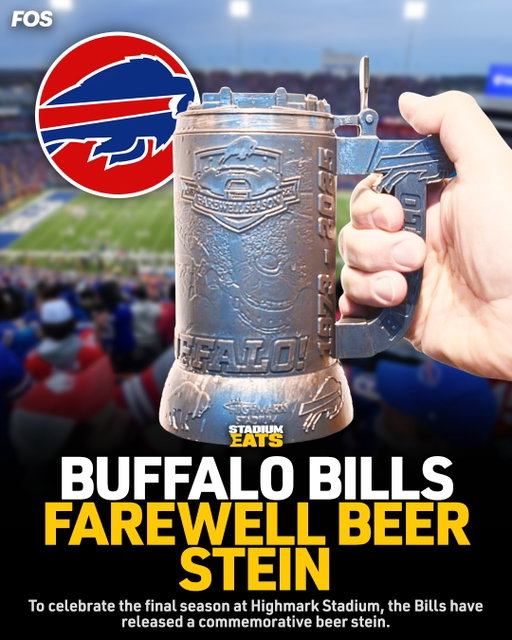 Next week marks the final regular season home game that the @buffalobills will ever play at Highmark Stadium. The team moved into the stadium back in 1973.

To commemorate the last season at the historic stadium, @delawarenorth_sportservice has released a farewell beer stein.