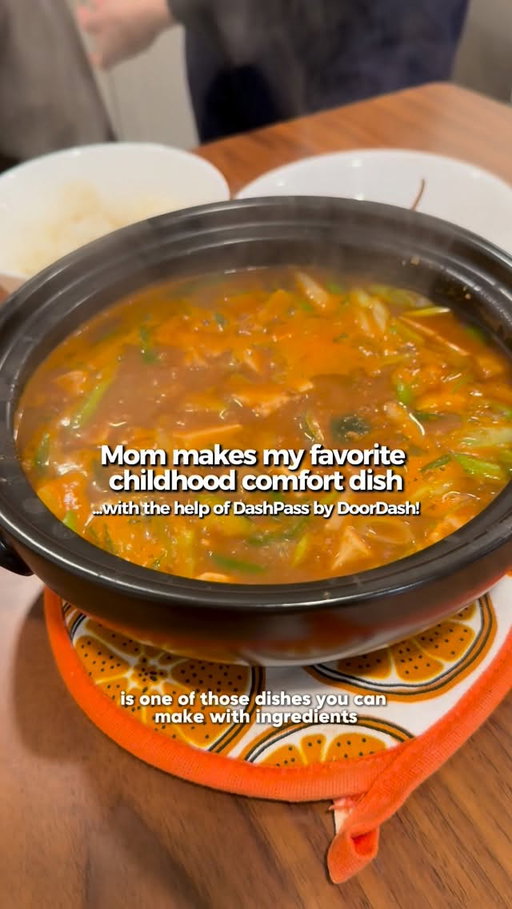 Soy bean paste stew (or called doenjang jiggae in Korean) was and still is one of my all time comfort foods and mom’s version is hard to beat. It only takes a few ingredients and you have the perfect soul-warming dish. Just don’t forget any ingredients like we did and if you do, no worries - sign up for DashPass and save money on grocery delivery!

#DoorDashPartner #giveyourselfapass #DashPass #DoorDash
