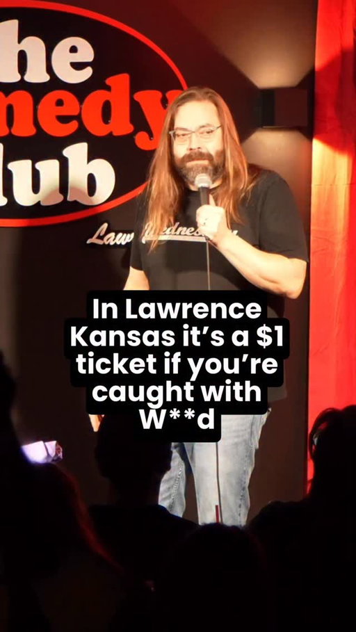 I was very surprised to learn that in Lawrence Kansas being caught with w**d will cost you one dollar. #comedy #standup #standupcomedy #crowdwork #lawrence #kansas