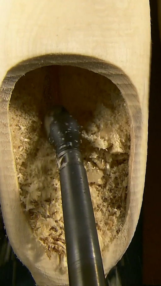 How a wooden shoe is carved 👞 #HowItsMade #woodcarving #clogs