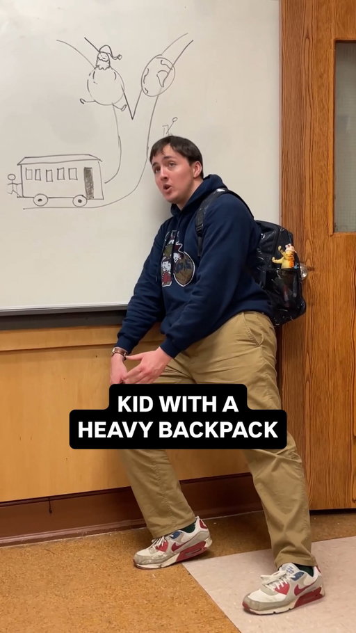 carrying that can’t be healthy #americanhighshorts #highschool #backpack #classroom