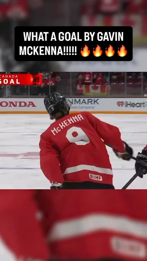 WHAT A GOAL BY GAVIN MCKENNA TO COMPLETE THE HAT TRICK!!!!!

📽️: TSN | IIHF