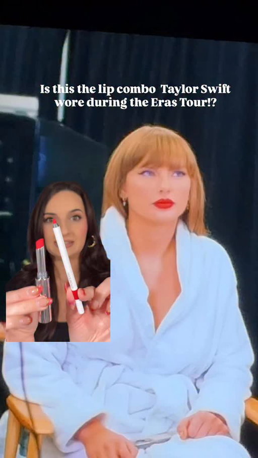 I think I unlocked @taylorswift red lip combo she wore during the Eras Tour- what do we think!? 
@maccosmetics Ruby True Locked Kiss matte lipstick 
@smashboxcosmetics True Red lip liner 
#taylorswift #redlip #lipcombo #erastour #celebstyle