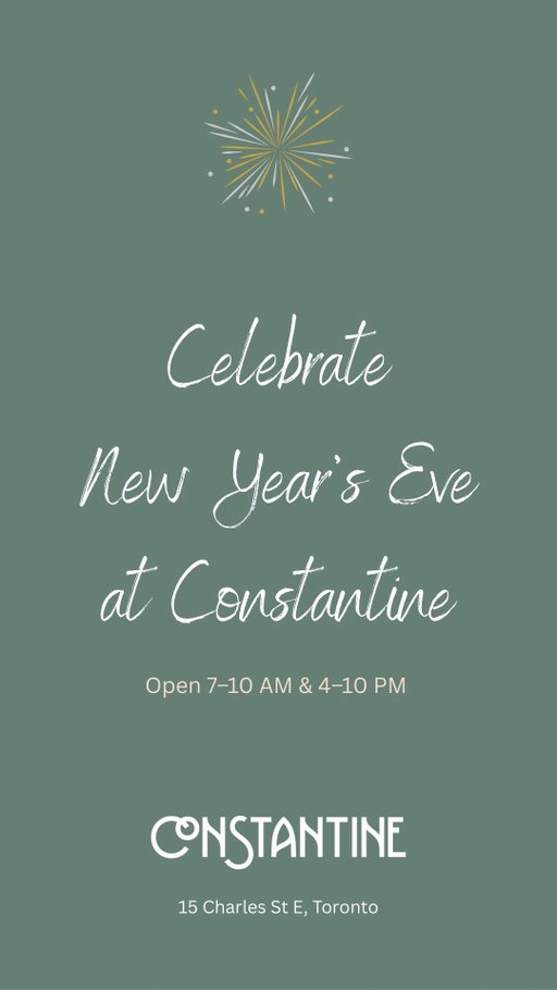 However you’re celebrating #NYE, make it delicious ✨ Join us at Constantine!

Brunch: 7–10 AM
NYE Dinner: 4–10 PM

Leave the year behind one bite at a time, book your table via the link in bio!