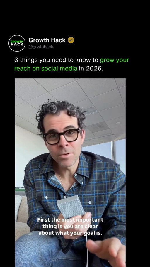(@grwthhack) for more social media tips.

3 Things to Grow Your Reach on Social Media.

(mosseri)

#socialmediamarketing #socialmediaexpert