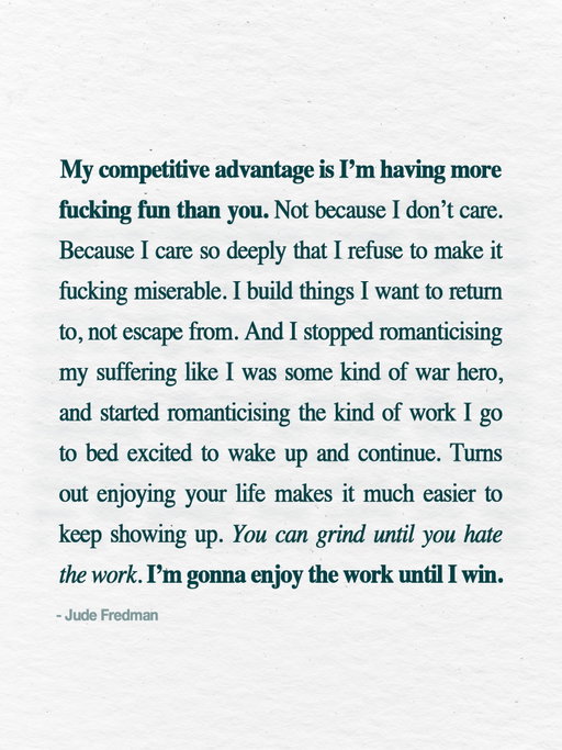 My energy going into 2026.

PS - if this resonated and you’re a founder, keep reading 👇

In January 2026, I’m launching a new 1:1 coaching program for 7-figure+ founders who know there’s another level they haven’t fully unlocked yet in how they think, feel, and perform.

It’s called Peace in The Pursuit of Greatness™

It isn’t a course.
It isn’t a community.

It’s hands-on, deeply personal, fully 1 to 1 coaching with me.

We’ll work closely to rewire your unconscious mind so 2026 becomes your year of peace in the pursuit of greatness — scaling faster without burning out, and raising your standards without living in internal chaos.

If you want to know more, DM me “Coaching” and I’ll add you to the waitlist so you’re the first to hear when it opens.

Speak soon,
Jude