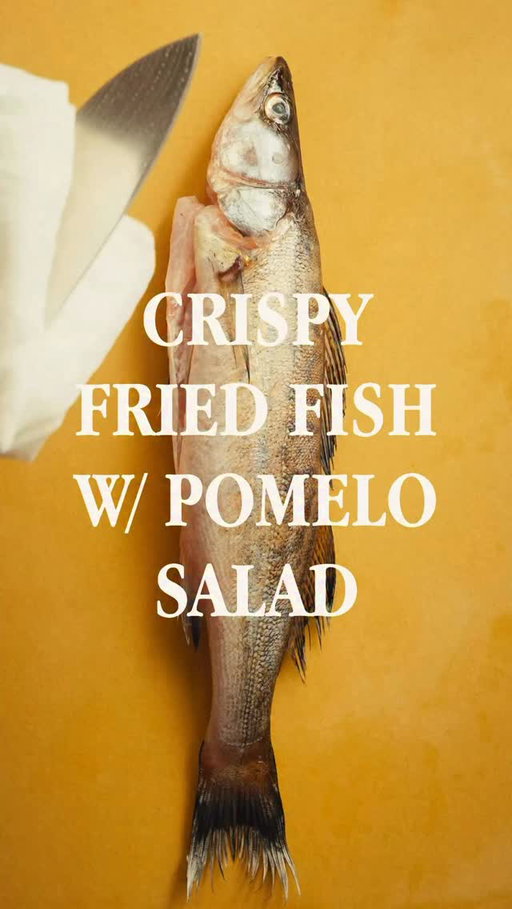 #2 of the year

As the year ’25 comes to an end, here’s 3 of my most popular videos of the year.

#2 Crispy fried fish w/ pomelo salad
…
Ingredients
…
For the dressing:
Garlic 
Bird eye chili
Sugar
Chili powder
Mandarin juice
Lime Juice
Fish sauce
…
For the salad:
Shallot 
Lemongrass
Lime leaf
Mint
Pomelo
Toasted rice 
…
For the fish:
Whole zander
Dressing
Tapioca flour
Oil
…