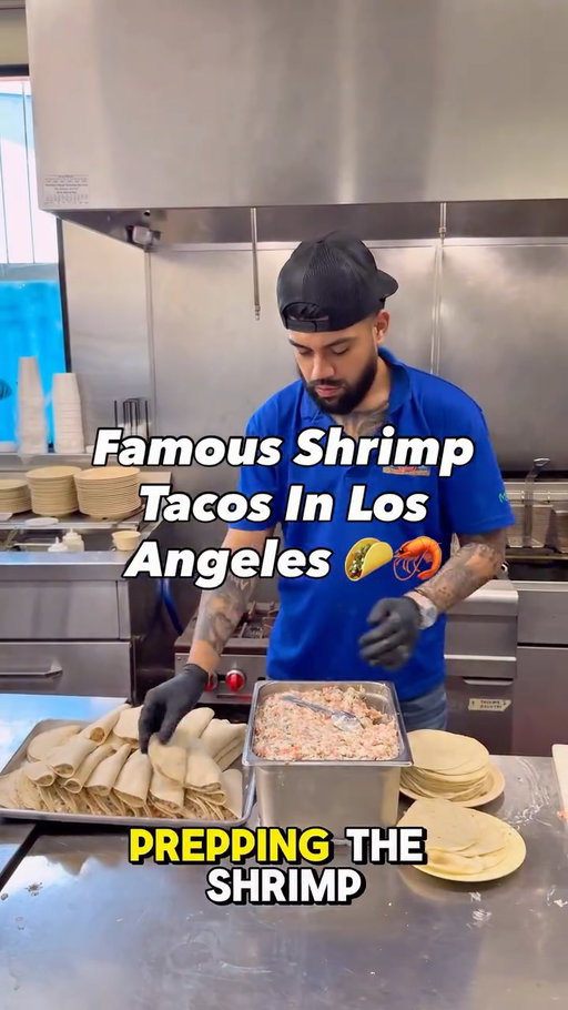 Could eat about 10 of these shrimp tacos dorados from @mariscos4vientos back to back to back.🫃Mariscos 4 Vientos has been making these tacos for over 35 years in Boyle Heights and people come from all over the city to get them. 🚗💨 They produce thousands daily for the masses at three different LA locations. Have you tried them yet?! Like, comment or share this with a friend who would love these tacos! ✌️😎🌮🦐 #losangeles #boyleheights #food #foodie #tacos 

📲 @mariscos4vientos 
📍 3000 E. Olympic Blvd., Los Angeles, CA.
