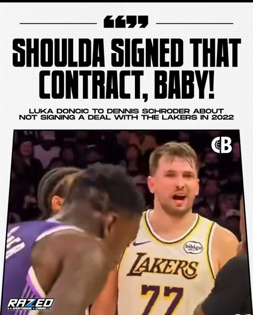 “SHOULDA SIGNED THAT CONTRACT, BABY!” 

Luka Doncic to Dennis Schroder about not signing a deal with the Los Angeles Lakers in 2022 🗣️👀

Schroder turned down a 4-year, $84 Million deal for a 1-year, $2.64 Million deal. 

Thoughts? 🤔

Via. @_michaelmorales10