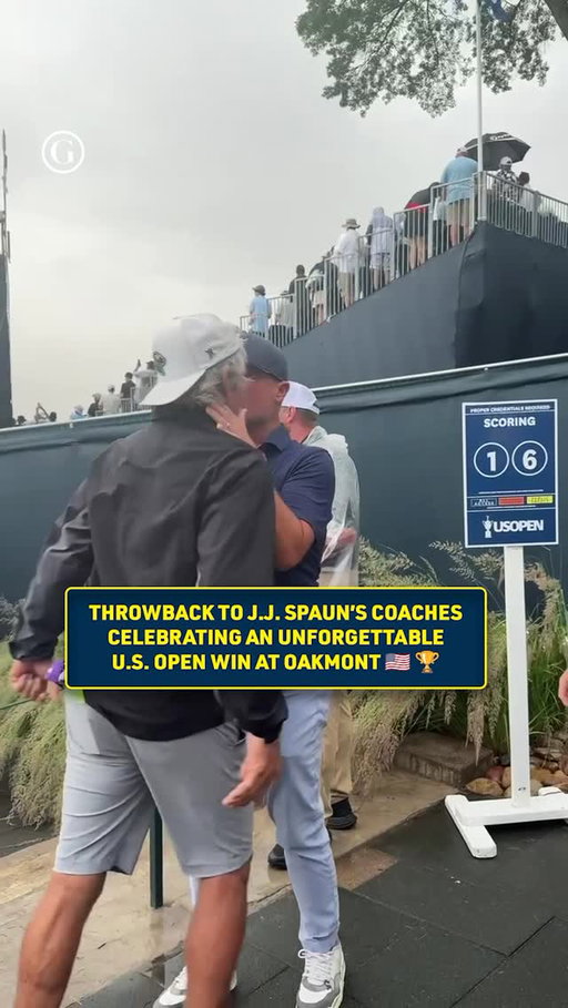 The putt drops. The realization hits.
Throwback to J.J. Spaun’s coaches celebrating an unforgettable U.S. Open win at Oakmont. 🏆🇺🇸