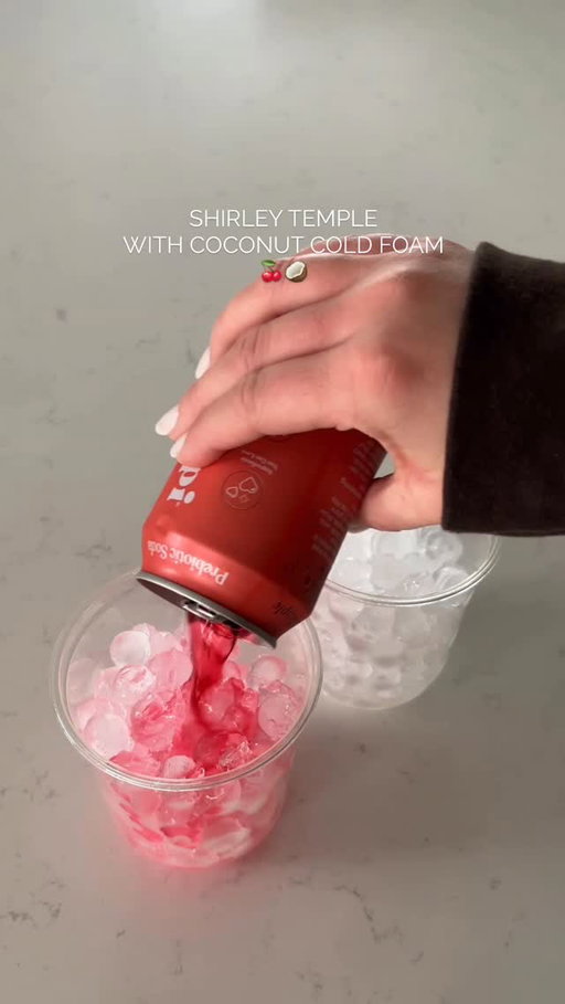 Trying @drinkpoppi Shirley temple with coconut cold foam #shirleytemple #coconutcream #dirtydrinks #drinkpoppi #nye20205 @target @tossware @baristatwentytwo